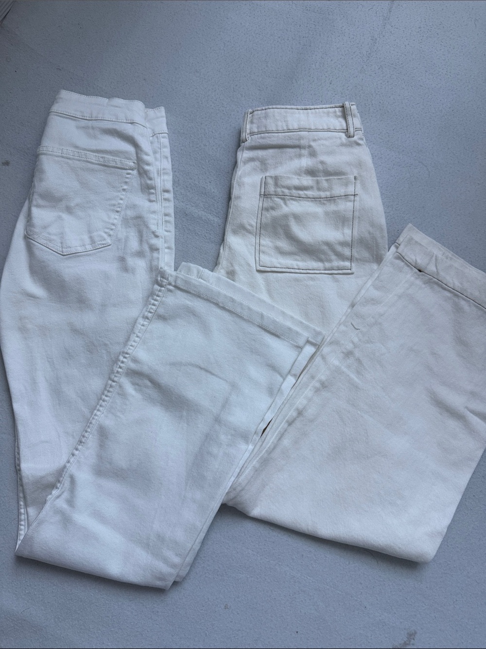 Two pair Zara White High-Rise Straight Flare Leg Jeans Pants XS